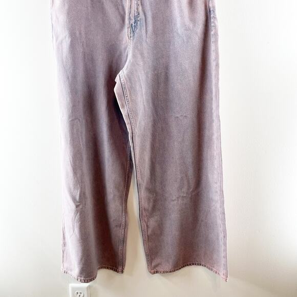 GAP Baggy Mid Rise Wide Leg Ultrasoft Denim Jeans Rose Mist Purple 14 / 32 - Picture 10 of 11